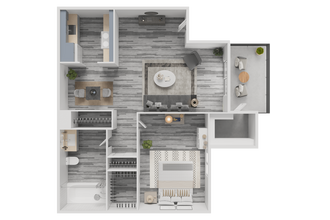 1 Bed 1 Bath K107 floor plan